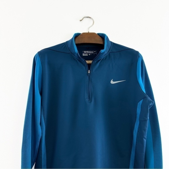 Nike Golf Tour Performance Mens Medium Blue 1/4 Zip Pullover Jacket Blue - Picture 2 of 5